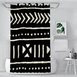 African Mud Black And White Bathroom Shower Curtains