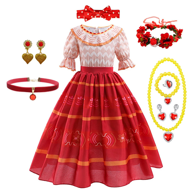 Kids Encanto Cosplay Princess Dress