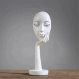 Modern Human Meditators Abstract Lady Face Character Resin Statues