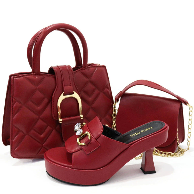 Summer Casual New Italian Women Shoes and Bag