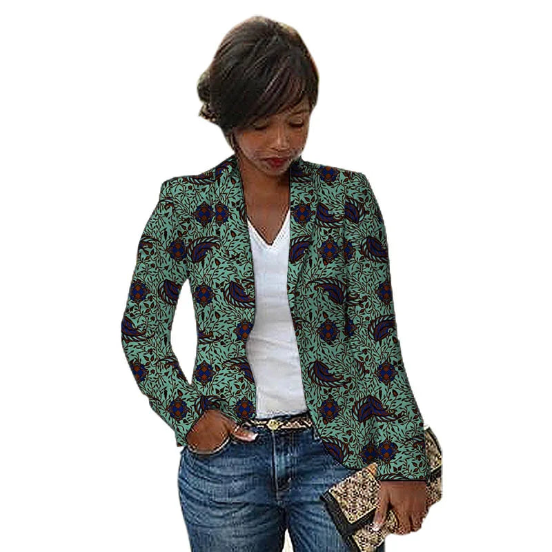 Women's Colorful Wax Print Dashiki Blazers