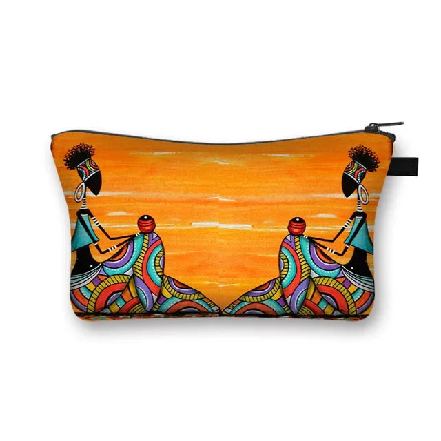 African Woman Print Cosmetic Bag