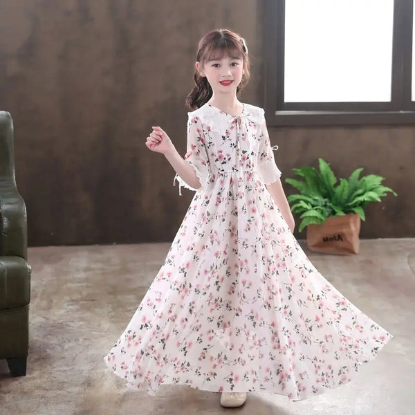 5-16Y Kids Floral Princess Party Dresses