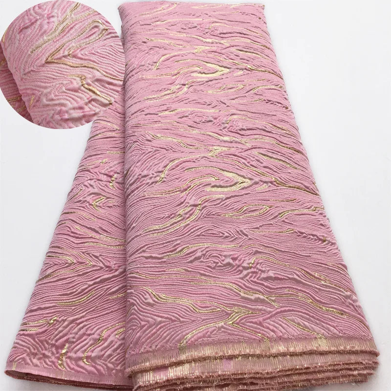 High Quality Gilding Nigerian Jacquard Lace Fabric