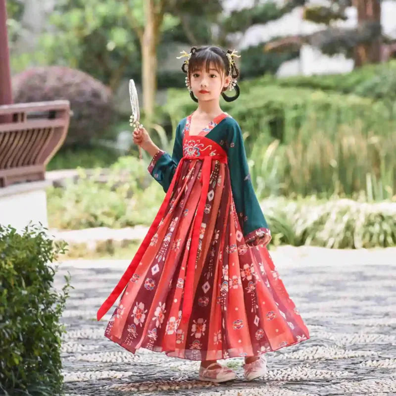 New Retro Chinese Hanfu Girls' Casual Dress