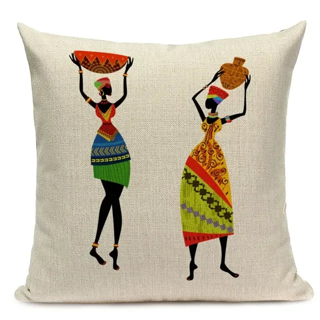 New African Woman Cushion Cover