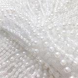 African French Tulle Mesh Beaded Lace Fabric