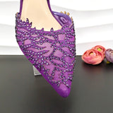 Small Rhinestones Fashion Party Ladies Shoes And Bag