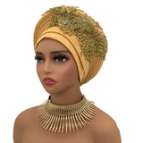 New Elegant African Autogele Women's Turban Cap