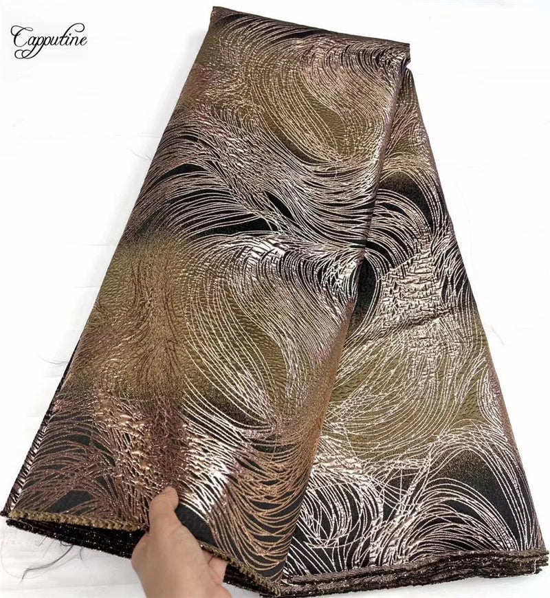 High Quality Nigerian Damask Gilding Lace Fabric