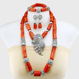 New Real Coral Coral Beads Jewelry Set