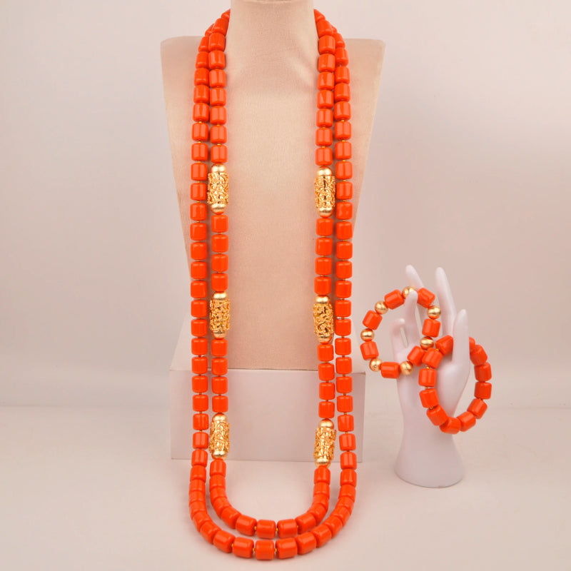 New Artificial Coral Bead Necklace Sets