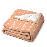 New peach pink and white Throw Blanket