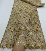 OIMG  Nigerian Milk Silk Sequins Lace Fabrics