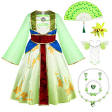 Kids Mulan Cosplay Princess Dress