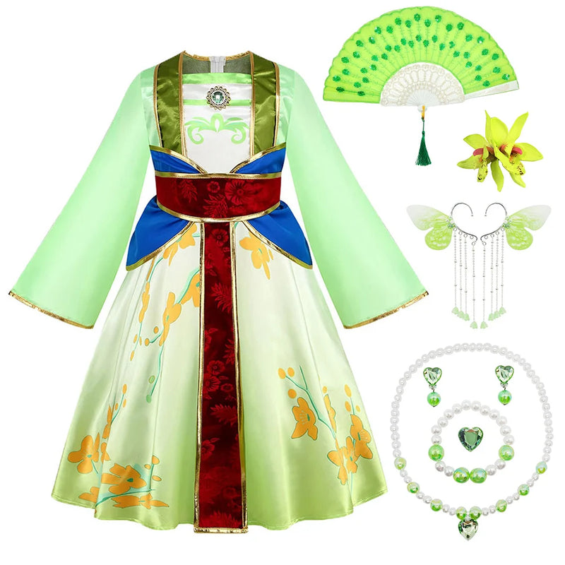 Kids Mulan Cosplay Princess Dress