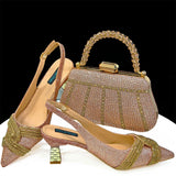 Italian Design Texture Purple Shoes And Bags