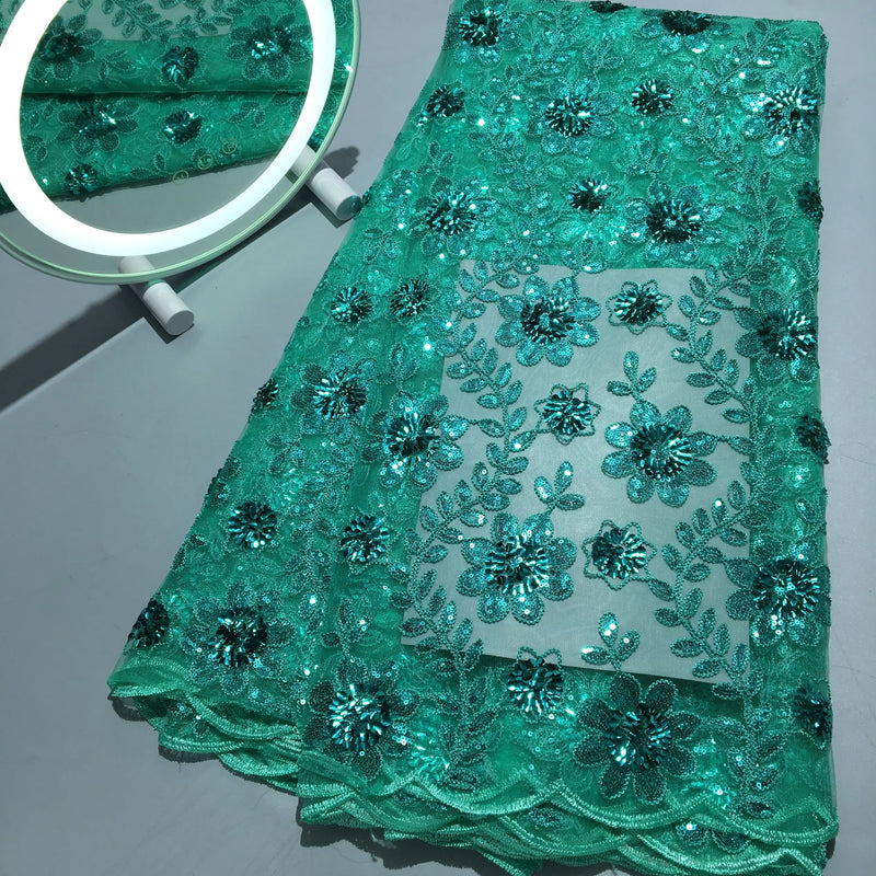 High Quality Embroidery French Mesh Tulle Lace Fabric