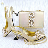 Big Diamond Decoration Shoes and Bag Set