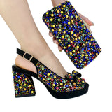 New Butterfly Women Chunky Shoes and Bag