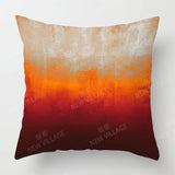 Modern Orange Abstract Geometric Cushion Cover