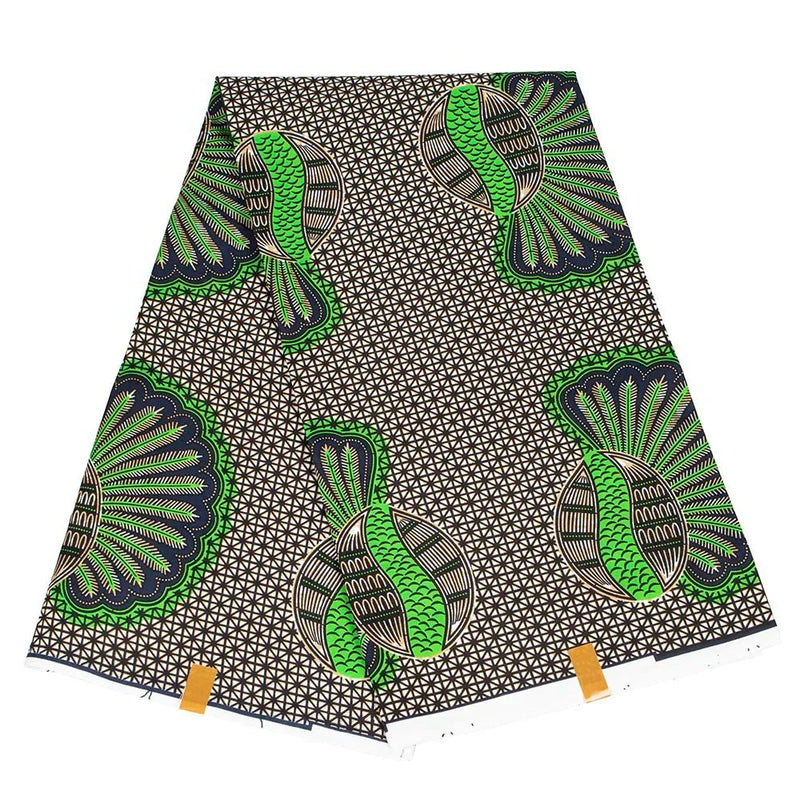 Ankara African Print Leaf Pattern Real Wax