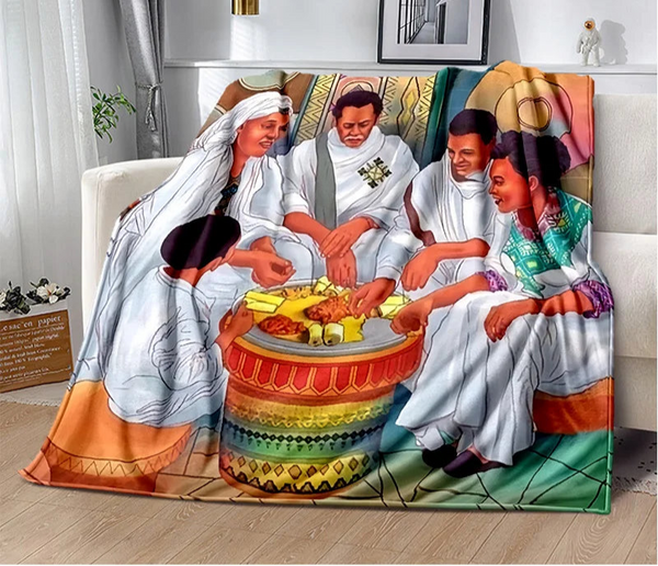 New Cartoon Africa Ethiopian Painting Art Blanket