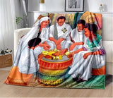 New Cartoon Africa Ethiopian Painting Art Blanket