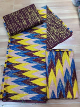 Ankara African Kente Gold Real Wax Fabric