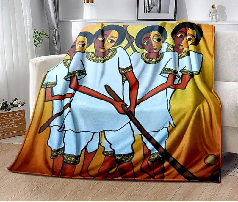 New Cartoon Africa Ethiopian Painting Art Blanket