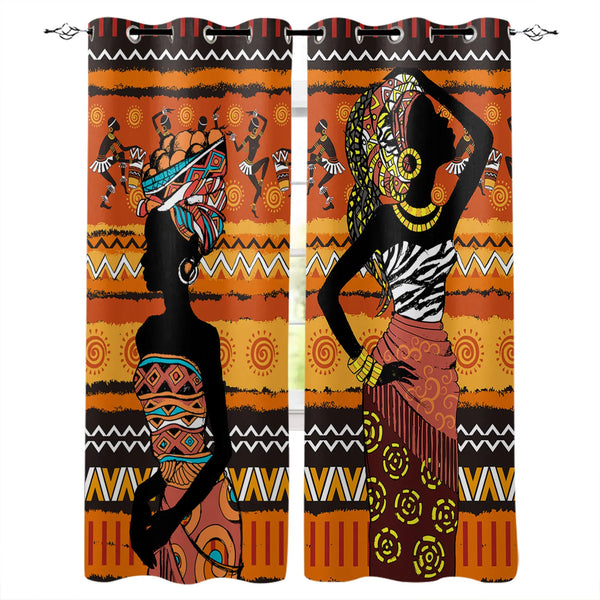 Ethnic Style African Women Black Folk Costume Curtain