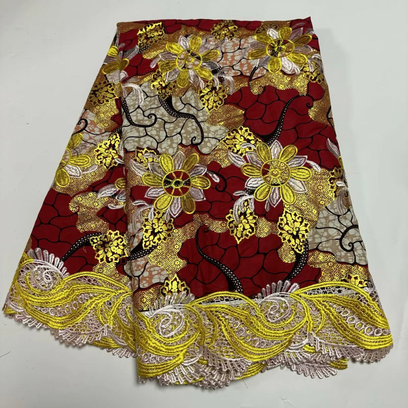 100% Cotton Ankara Wax Satin Print Fabric