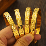 Women Ethiopian Jewelry Gold Color Bangles Bracelets