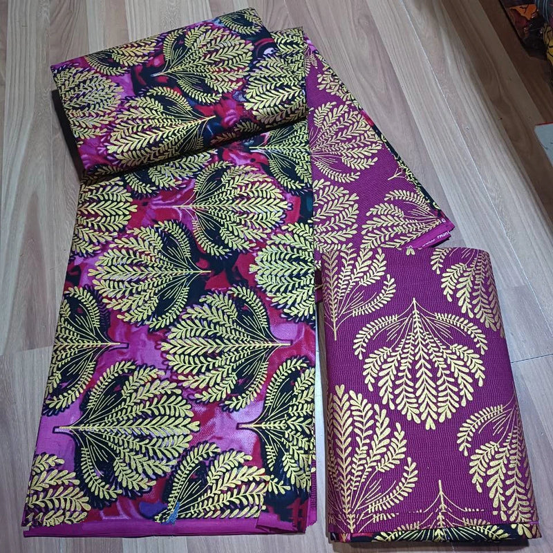 African Gold Powder Ankara 100% Cotton Farbic