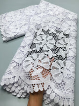 New White African Guipure Cord Lace Fabric