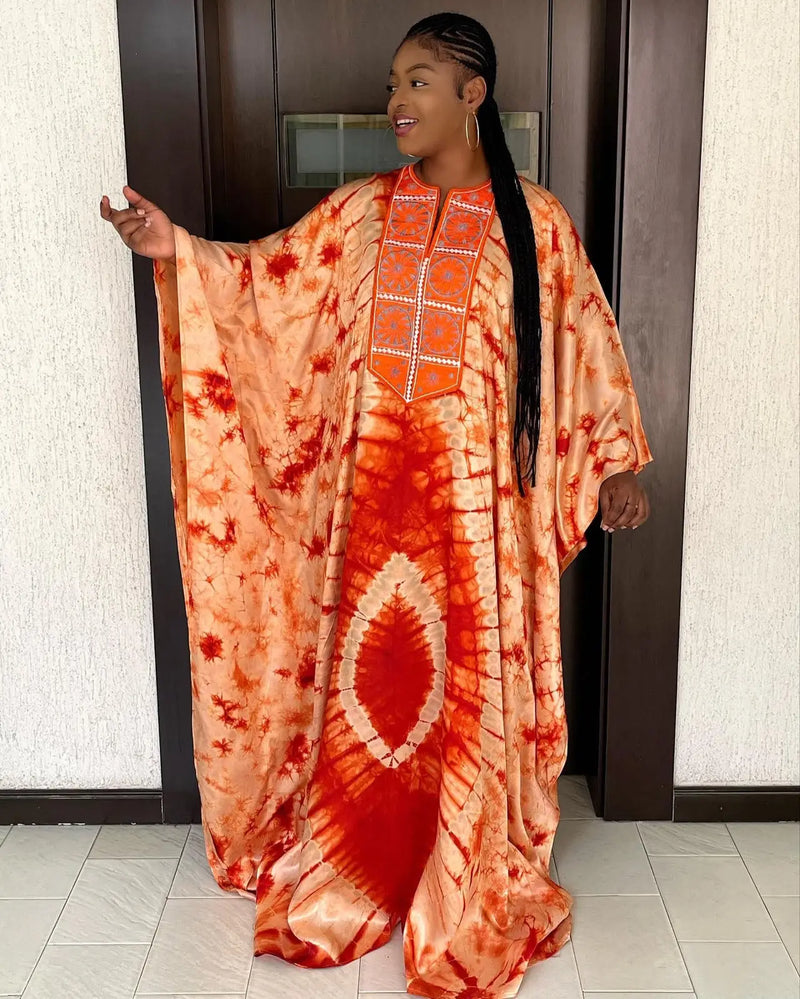 Women Tie Dyed Dashiki Couple Fashion Elegant Dress