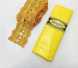 New White And Gold African Lace Fabric