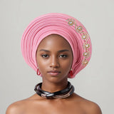 Women Aso Oke Fabric Muslim Headwear