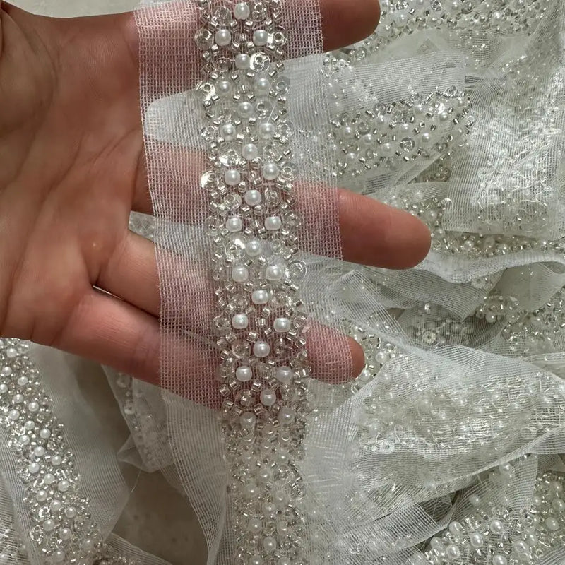 90cm Sequin Pearl Beaded Lace