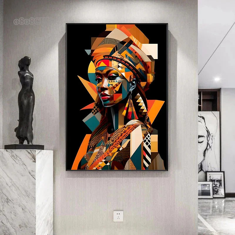 African Queen Abstract Art Canvas Painting Posters