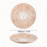 35Cm Hanging Woven Wall Basket Natural Rattan Wall Basket Decor Boho Farmhouse Rustic Decorative Table Settings for Living Room