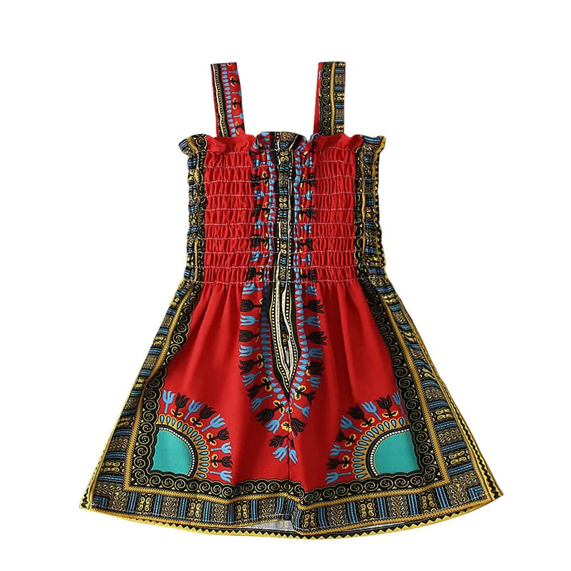 Summer Fashion Style African Children Polyester Printing Dress