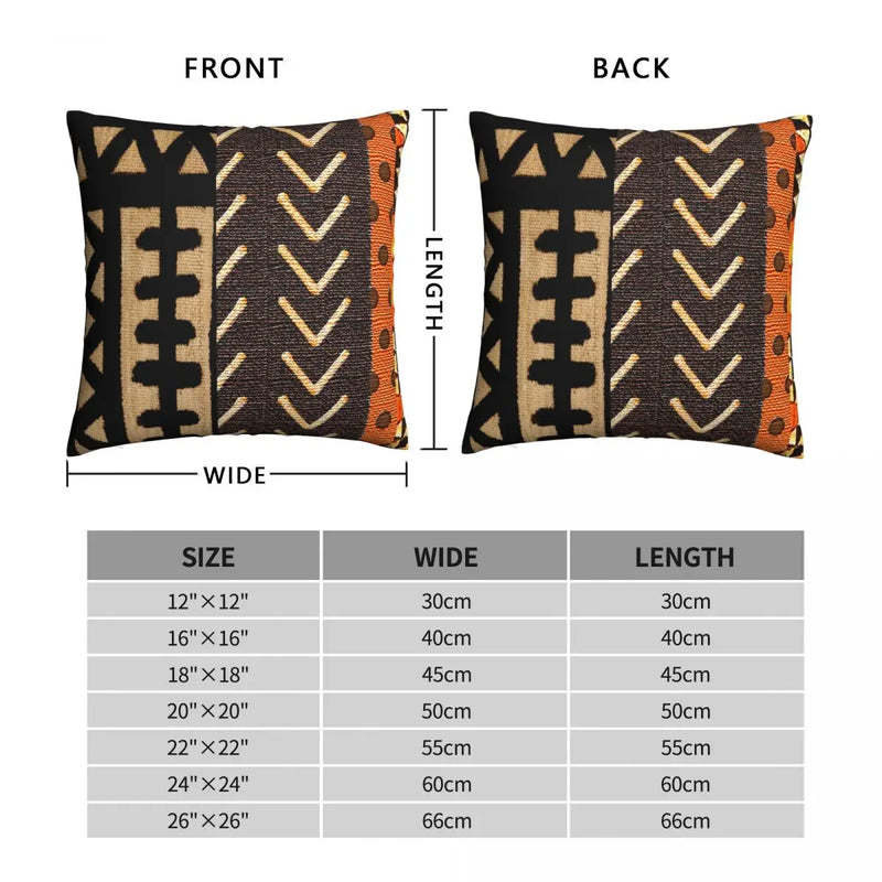 New African Mud Printed Polyester Cushion Cover