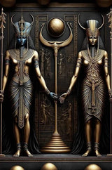 Black Golden Ancient Egyptian Art Prints 3D Posters