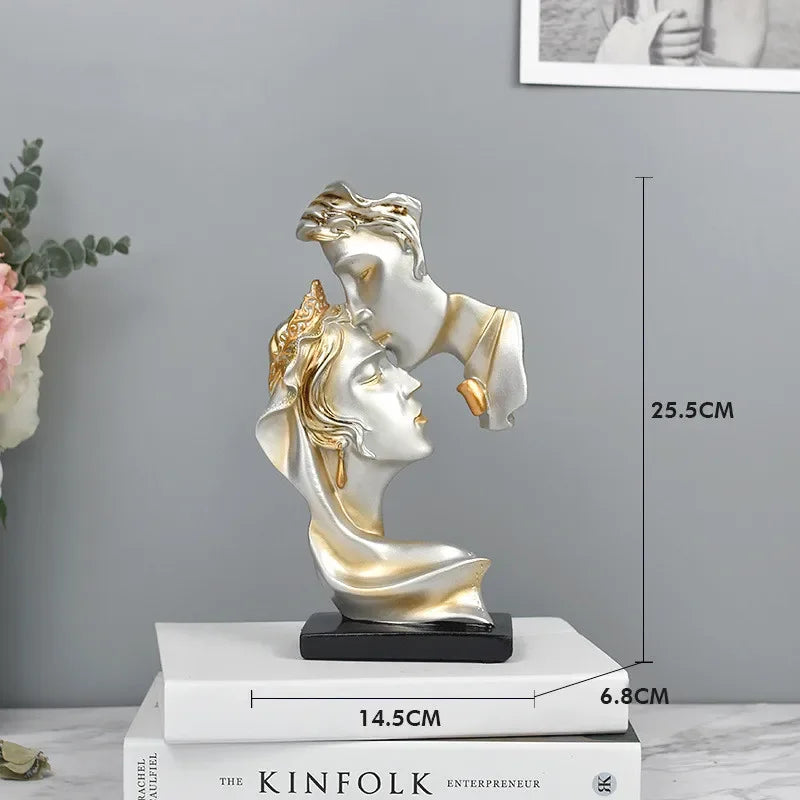 Home silence is Gold statue decoration