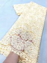 New Africa Yellow Guipure Lace Fabric