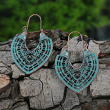 Women Bohemian Unique Leaf Tassel Round Water Drop Earring