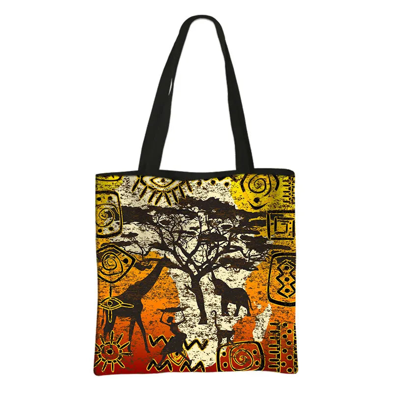 Afro Tribal Ethic Print Shopping Bag