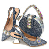 New Arrival Special Style Italian Design African Women Shoes and Bag Set