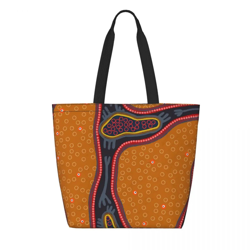 Kawaii Printing Geometric Ankara Pattern Shopping Tote Bags